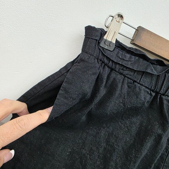 Banana Republic Womens S Black Linen Blend Paper Bag Mid Rise Shorts Pockets - Picture 5 of 11